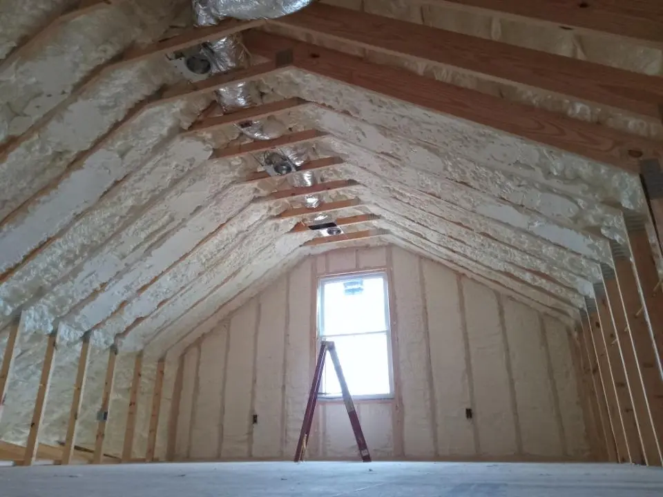 Spray foam roofing application for Crawl Space Insulation project in Torrington